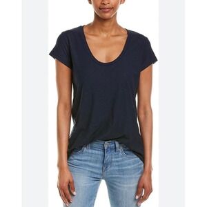 Standard James Perse Navy Blue Slub Cotton Scoop Neck T-Shirt Size 2 or Small